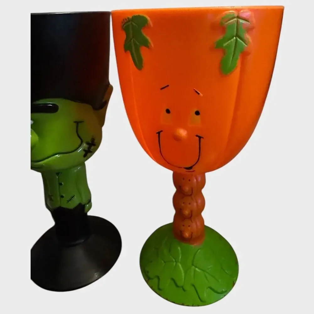 Halloween Fall Plastic Drinking Hard Plastic Goblets Lot of 5